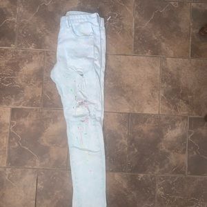 Ripped blue jeans